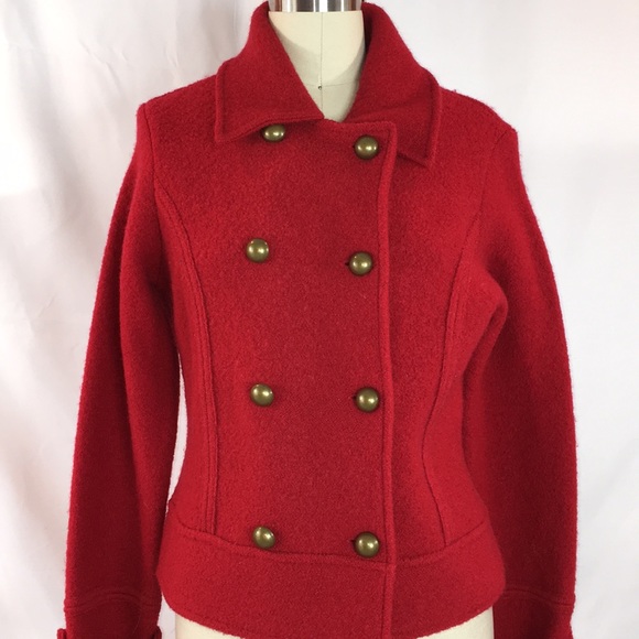 - Eagle’s eye boiled wool red structured coat - Picture 2 of 9